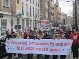 Manifestación de Parados en Movimiento por el centro de Valladolid