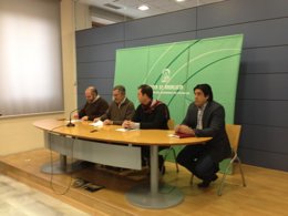 Luis Naranjo, en rueda de prensa en Granada