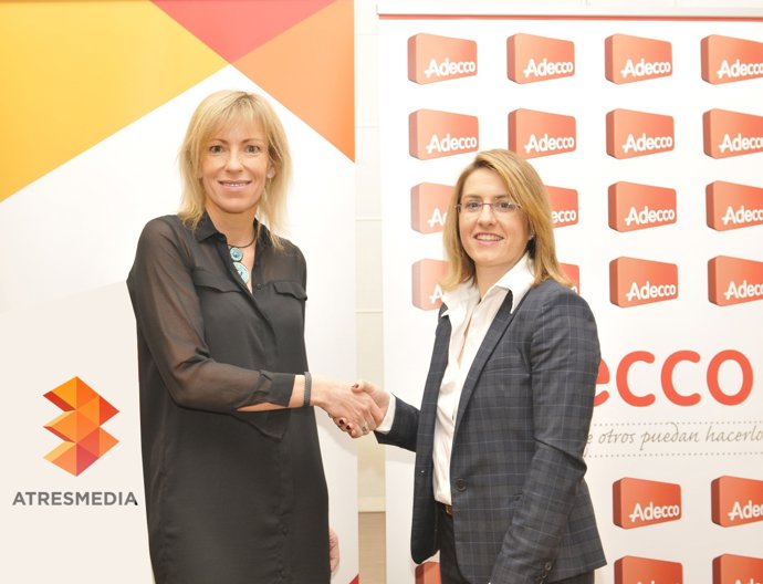 Firma del acuerdo entre Adecco y Atresmedia