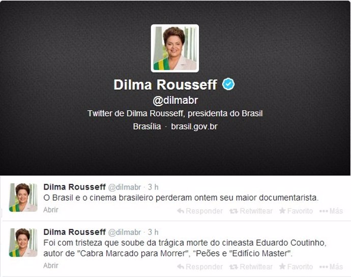 Cuenta oficial de la presidenta Dilma Rousseff en Twitter