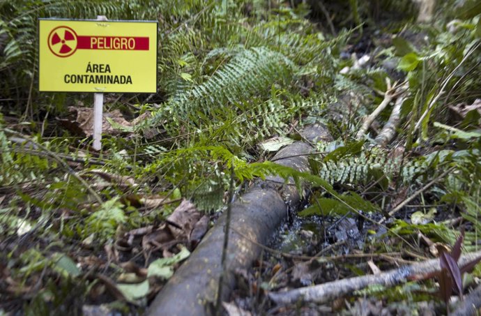 Zona contaminada en Ecuador por la catástrofe de Chevron Texaco