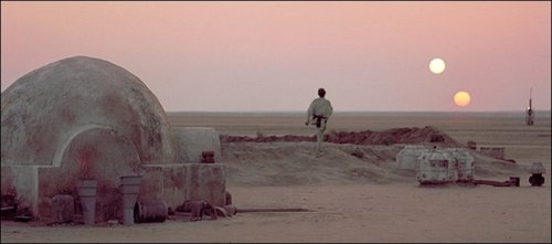Atardecer de dos soles en Tatooine (Star Wars I: La amenaza Fantasma)