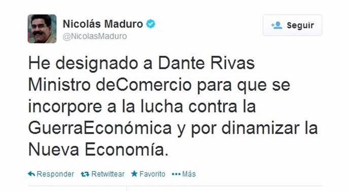Tuit de Nicolás Maduro