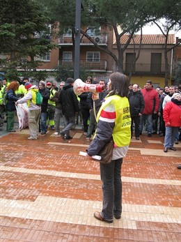 Concentración de trabajadores en Alcorcón