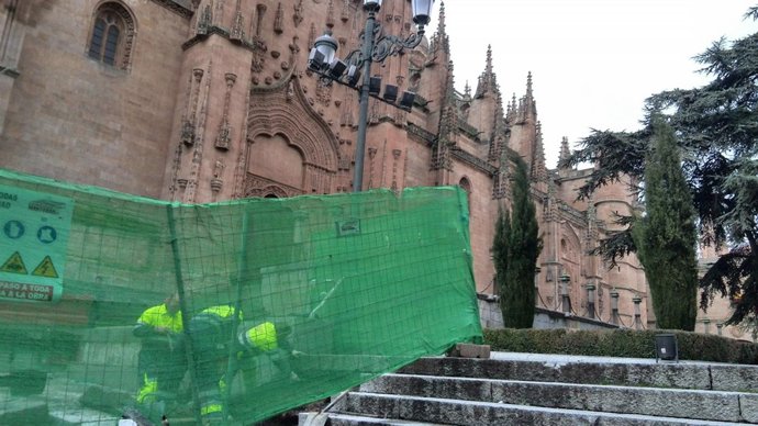 Obras en los alrededores de la Catedral de Salamanca