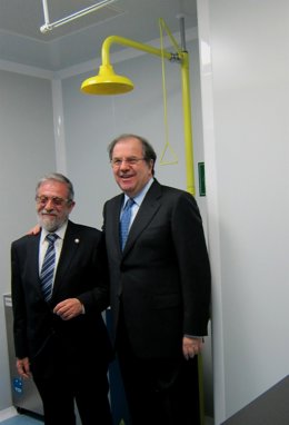 Herrera (izq) y Sacristán debajo de una de las 