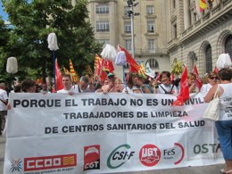 Trabajadores de la limpieza de los centros sanitarios del Salud.