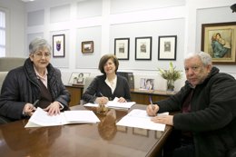 Begoña Blanca Gómez, Ana Lezcano y Agustín Iturralde.
