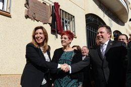 Susana Díaz, a su llegada a Valderrubio