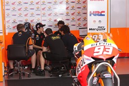Marc Márquez, en los entrenamientos de Sepang