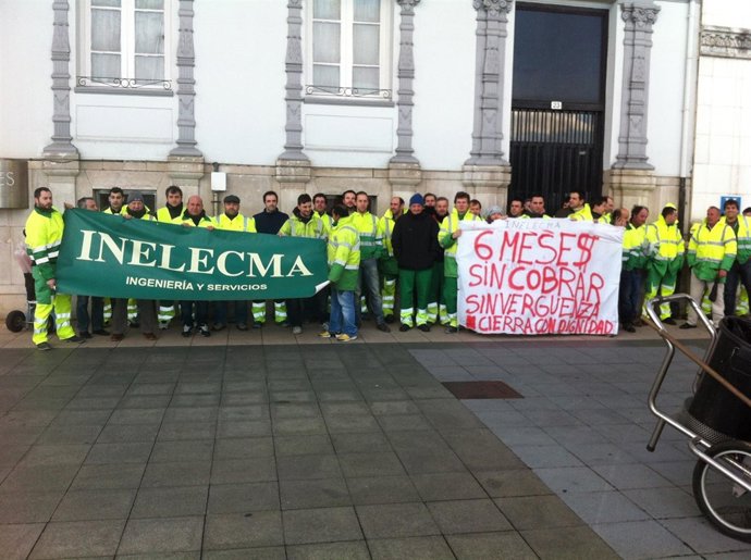 Concentración de trabajadores de Inelecma