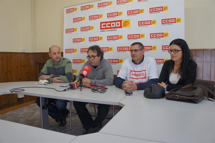 Rueda de prensa del comité de huelga de Panrico en Sta Perpètua     
