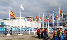 Izado de la bandera española en Sochi