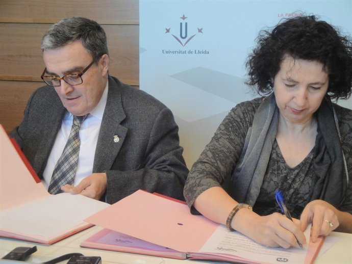 Alcalde de Lleida, Àngel Ros, con pta. De Mensa, Elena Sanz