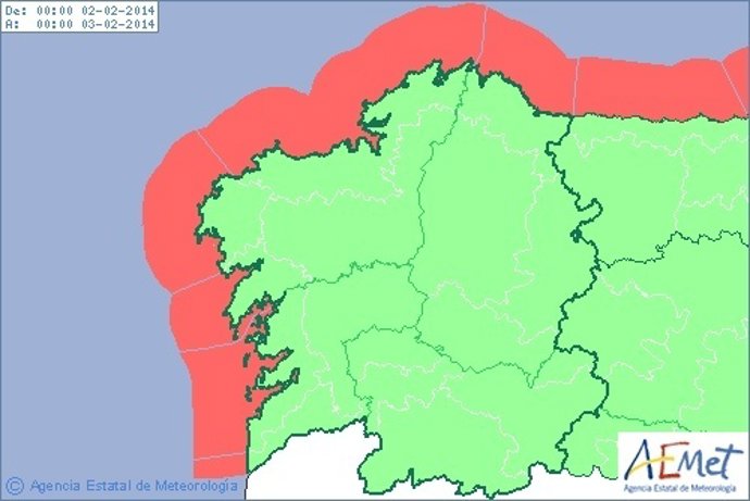 Alerta roja en el litoral gallego 