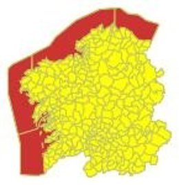 Alerta roja en el litoral de Galicia el sábado 8 de febrero.