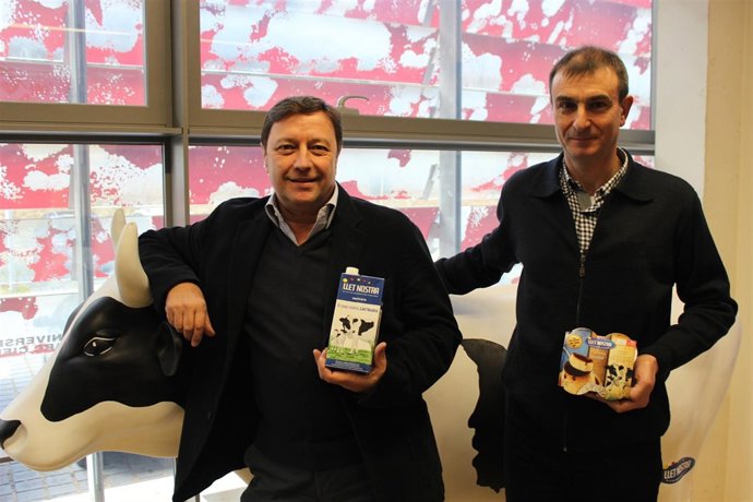 El pte de Llet Nostra Xavier Tubert y el pte de Lleters de Catalunya Joan Pijoan