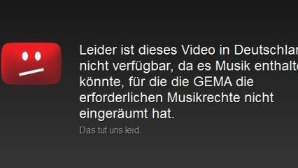 Aviso de vídeo denunciado por GEMA en Alemania