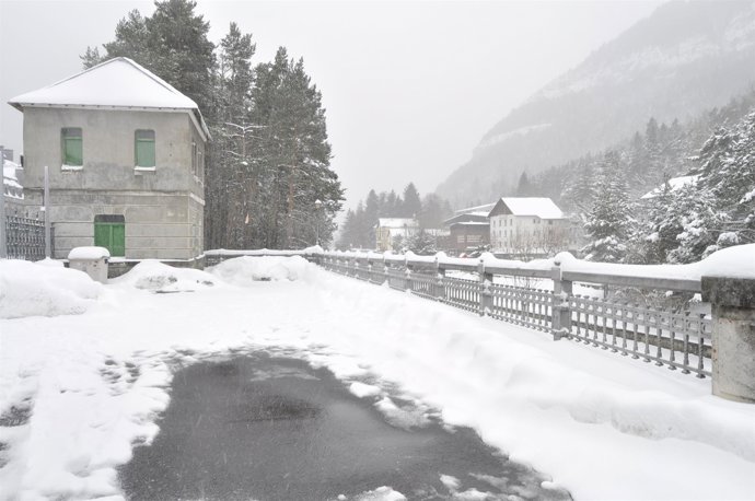 Nieve en Canfranc