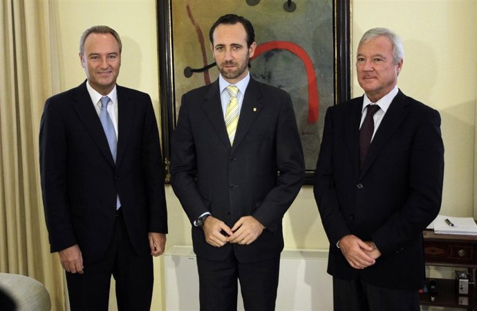 Fabra con sus homólogos de Baleares y Murcia.