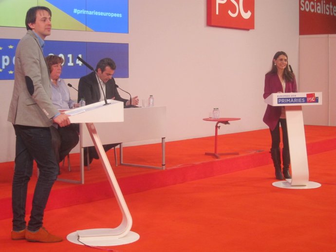 Los candidatos del PSC a las primarias europeas, Javi López y Eliana Camps