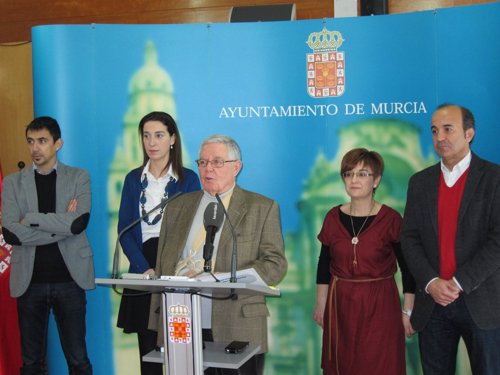 Los portavoces de los grupos municipales en el Ayuntamiento de Murcia