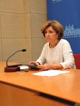 María Jesús Botella en la rueda de prensa en la Diputación