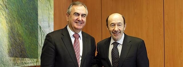 Tovar y Rubalcaba tras su reunión en Madrid