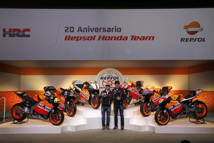 Pedrosa y Márquez en el 20 aniversario REPSOL-HRC