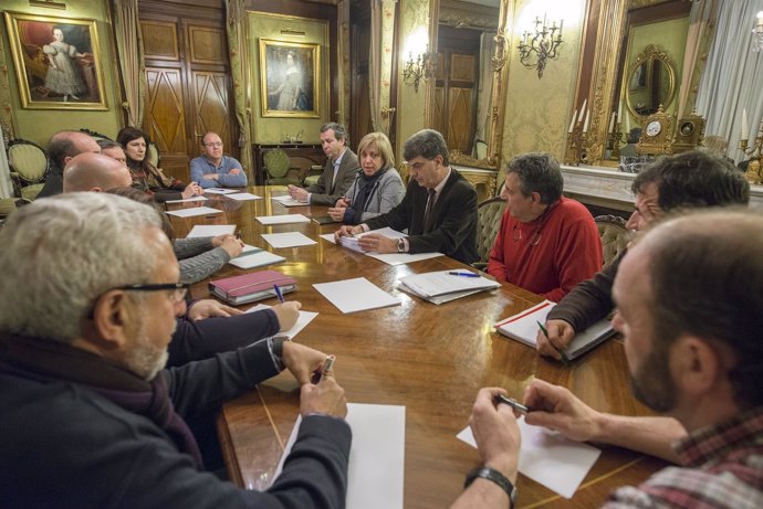 Un momento de la reunión mantenida con los municipios navarros de la DO Rioja.