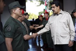 El presidente de Venezuela, Nicolás Maduro, en un acto militar