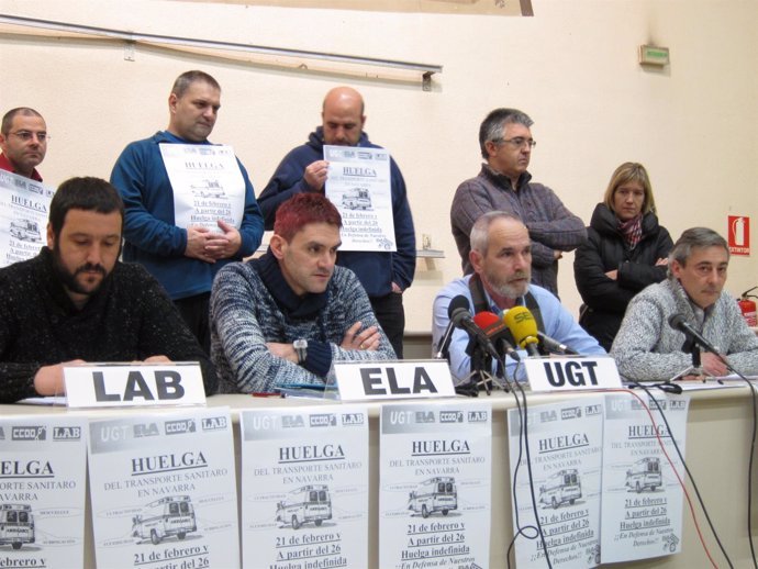 Sinditacos del transporte sanitario convocan huelga en Navarra.