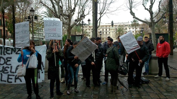Protesta de los afectados.