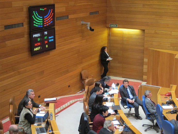 Votación en el Parlamento de Galicia a la propuesta de recorte de diputados.