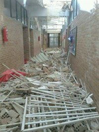 La nueva cubierta del colegio de Los Barreros (Cartagena) estará lista en unas semanas