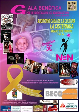 Cartel de la gala contra el Neuroblastoma.