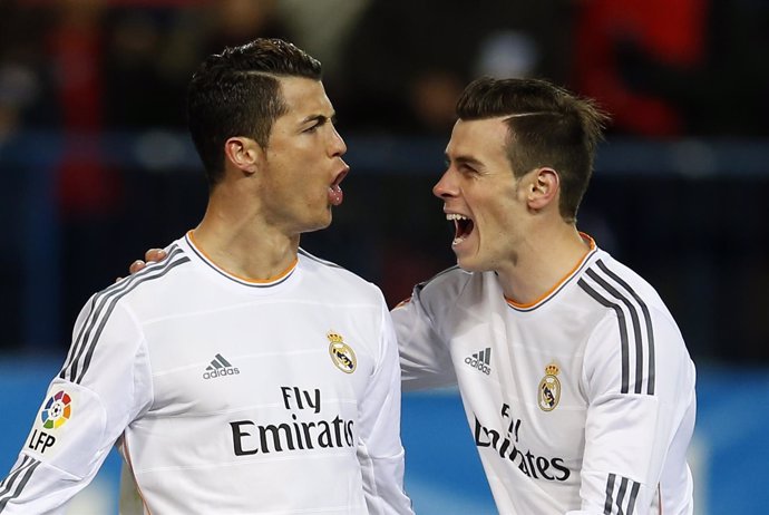 Cristiano y Bale celebra un gol en el Calderón