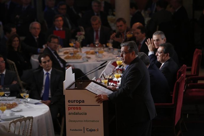 Juan Ignacio Zoido, en los Desayunos de Europa Press Andalucía