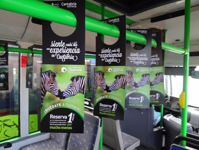 Campaña promocional de 'perching' en autobuses de Madrid