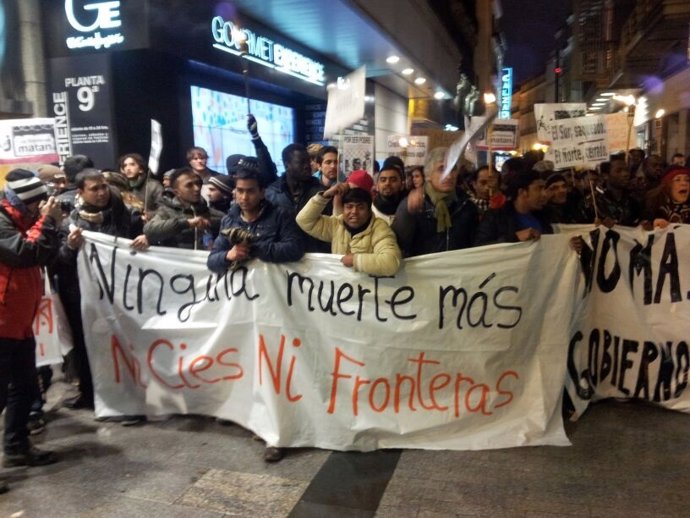 Manifestación en Madrid contra la política de inmigración