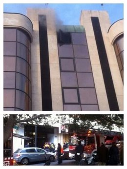 Incendio en un eficio de oficinas en La Alameda
