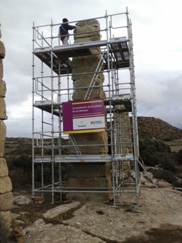 Los trabajos en Los Bañales han permitido recuperar sillares de acueducto romano