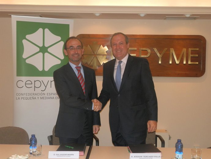 Los presidentes de Cepyme y Cofides, Jesús Terciado y Salvador Marín