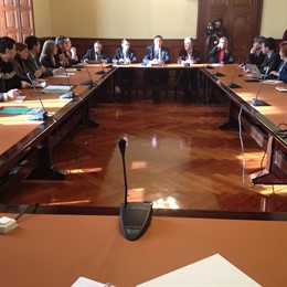 Reunión del conseller J.M.Pelegrí con el sector ganadero y porcino