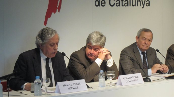 Miguel Ángel Aguilar, Guillem López Casasnovas y el exministro Carlos Solchaga