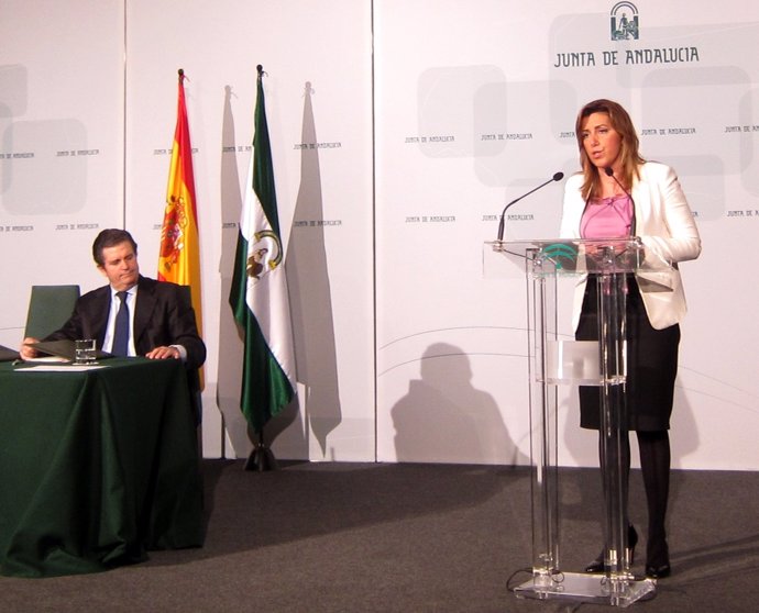 Susana Díaz y Borja Prado, hoy en Sevilla.