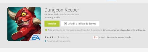 Google Play avisa si una app tiene compras integradas
