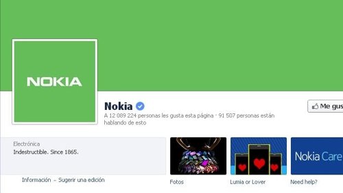Perfil de Nokia en Facebook