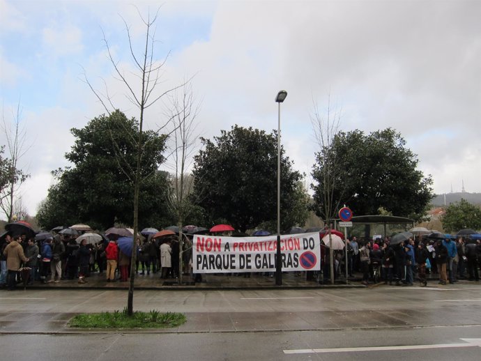 Protesta convocada por los vecinos de Galeras contra las obras