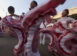 Grupo de cumbia en el Carnaval de Barranquilla